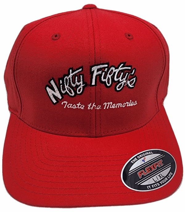 Nifty Fifty's Flex Fit Hat Red/Black - Image 2
