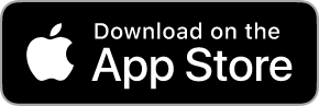 Black rectangular button with the white Apple logo on the left and the text Download on the App Store in white on the right.
